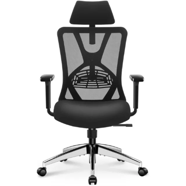 Ticova Ergonomische Bureaustoel - Hoge Rug Bureaustoel met Verstelbare Lendensteun, Hoofdsteun en 3D Armleuning - 130° Schommelende Mesh Computerstoel ZWART