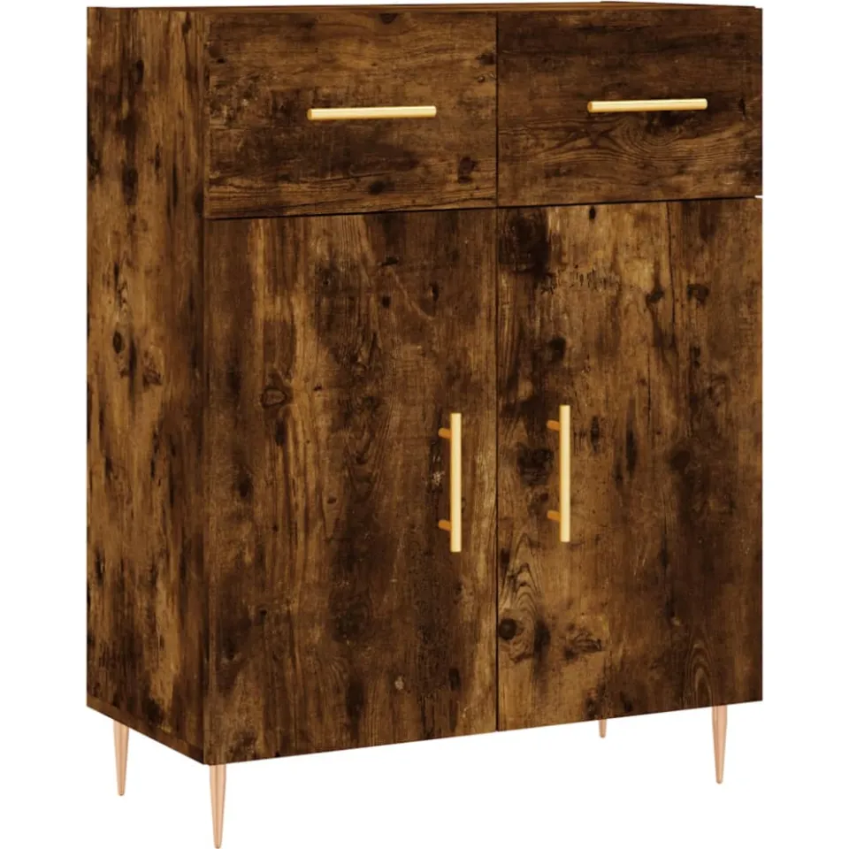 vidaXL Dressoir 69,5x34x90 cm bewerkt hout gerookt eikenkleurig, foto 3