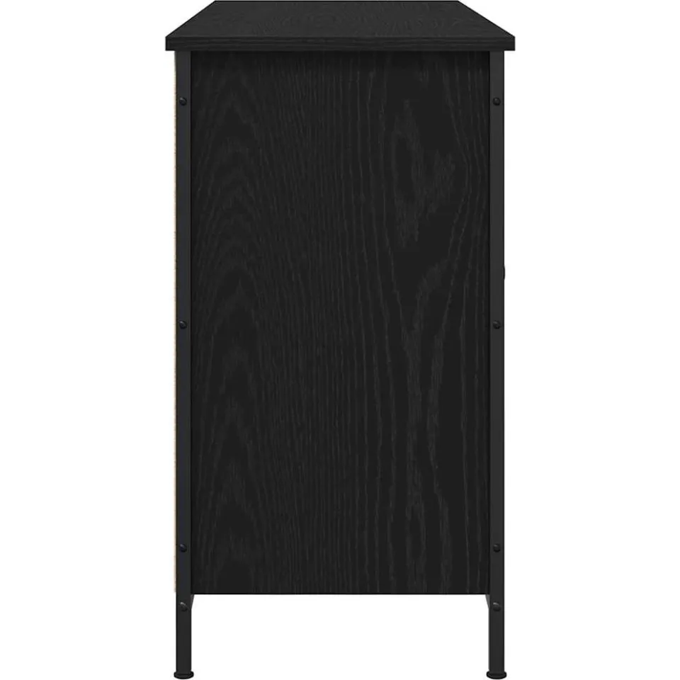 vidaXL Tv-meubelset 101 x 35 x 65 cm Zwart Eiken Bewerkt hout, foto 4