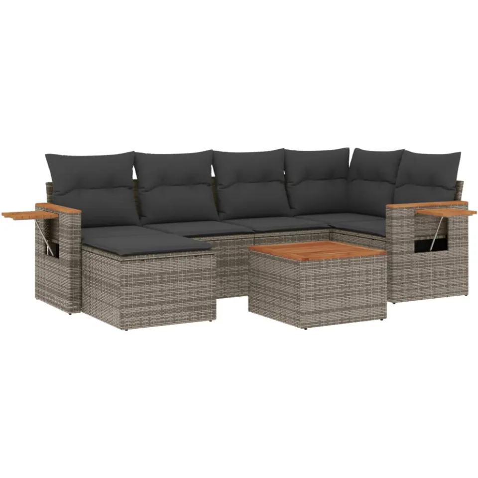 vidaXL Patio Sofa Set 6-zits Grey, foto 3