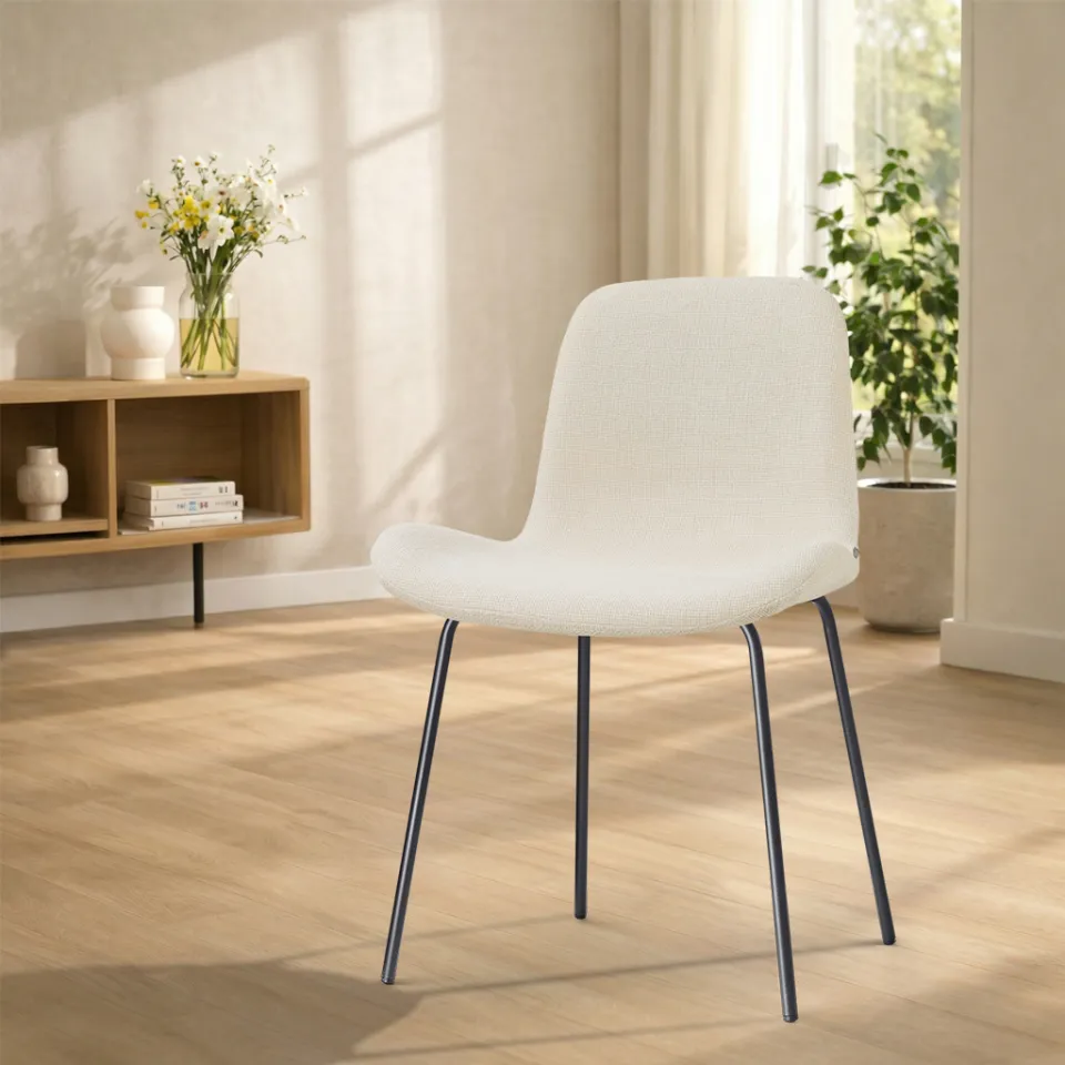 Nolon Nora-Fé eetkamerstoel cottonbeige - zwart onderstel, foto 2