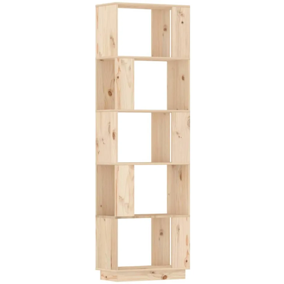 vidaXL Boekenkast/kamerscherm 51x25x163,5 cm massief grenenhout bruin