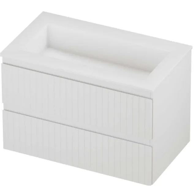 Proline Aristo Badmeubelset Polystone Elegant Gefreesd 80x46x54 cm Mat White Mat Wit