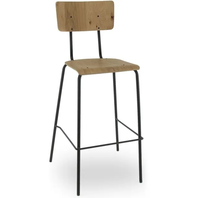 Workliving Barkruk Hoog Bo Blank Eiken - 80 CM Hoog - Blank Eiken