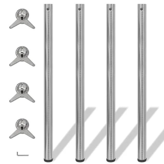 vidaXL Tafelpoten in hoogte verstelbaar geborsteld nikkel 1100 mm 4 st Zilver