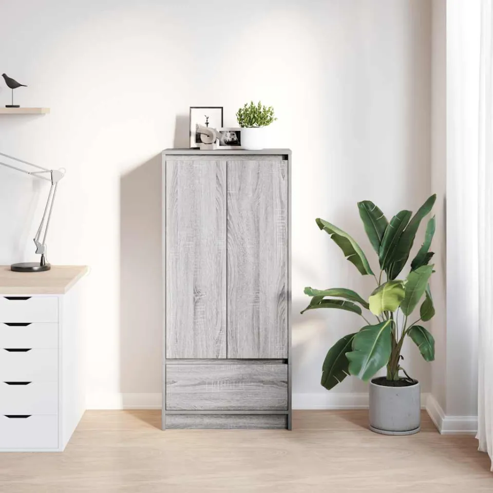 vidaXL Kast met lade 55,5x34x119,5 cm spaanplaat grijs Sonoma, foto 3