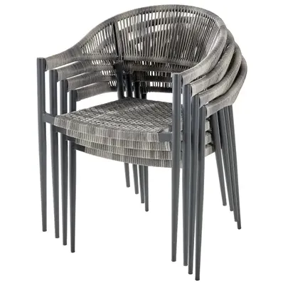Central Park - Praxis Eigen Merk Central Park Tuinstoel Collioure Aluminiuim/wicker 60x56,5x78cm grijs, foto 3