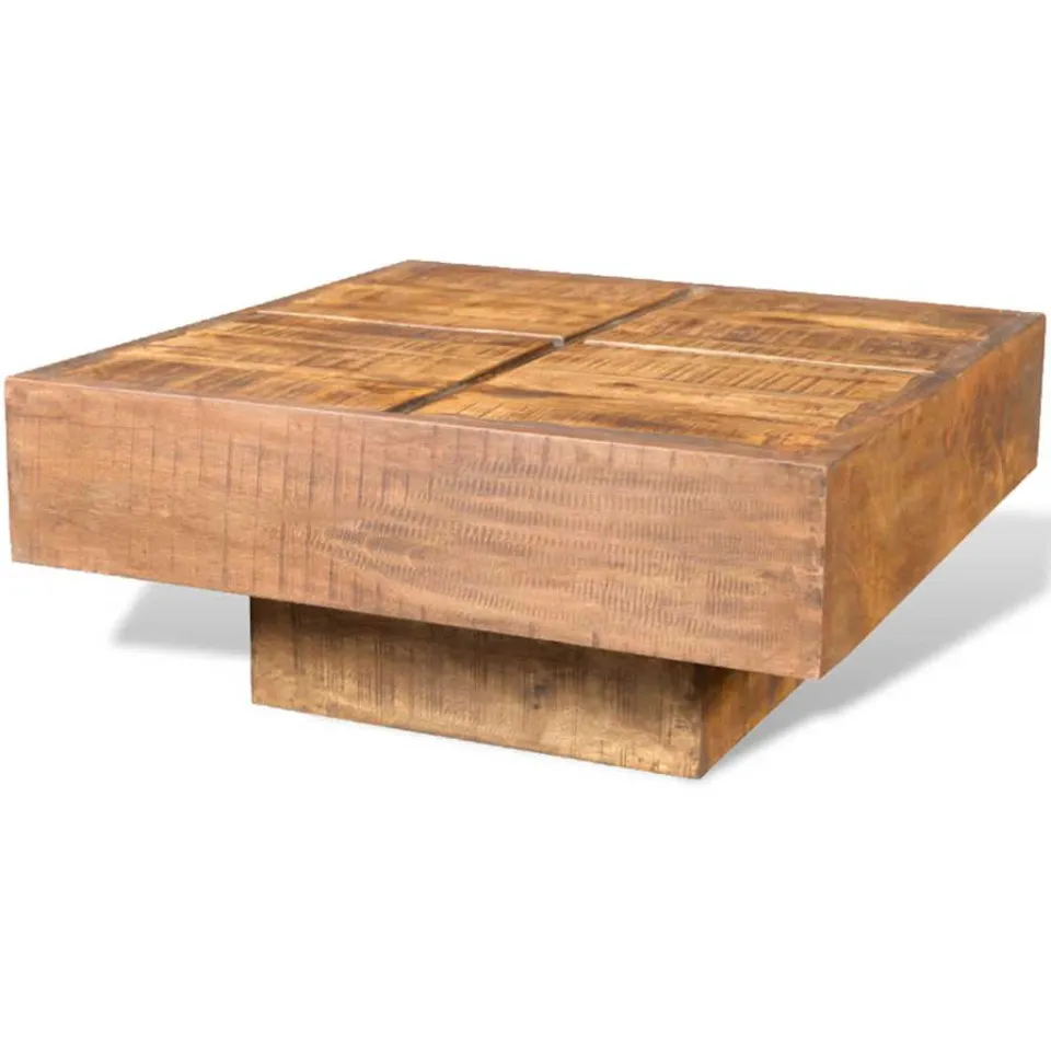 vidaXL Salontafel vierkant massief mangohout bruin, foto 3