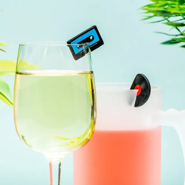 Winkee Cassette- En Elpee Glasmarkeerders (set Van 6) Blauw,Groen,Rood,Zwart
