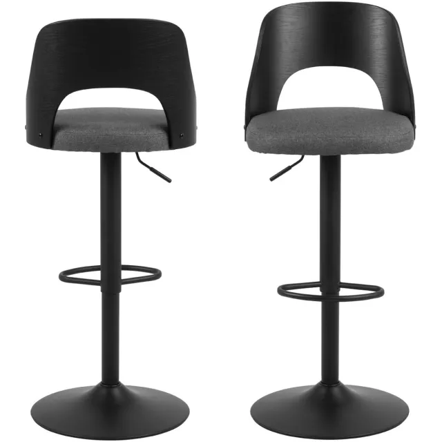 Giga Living Barkruk Donkergrijs Verstelbaar - Stof/Textiel - 47x51x113 cm - Barkruk Lucas - Giga Living