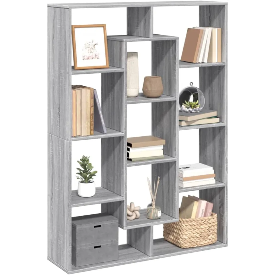vidaXL Boekenkast 102x29x143 cm bewerkt hout grijs sonoma eikenkleurig, foto 2