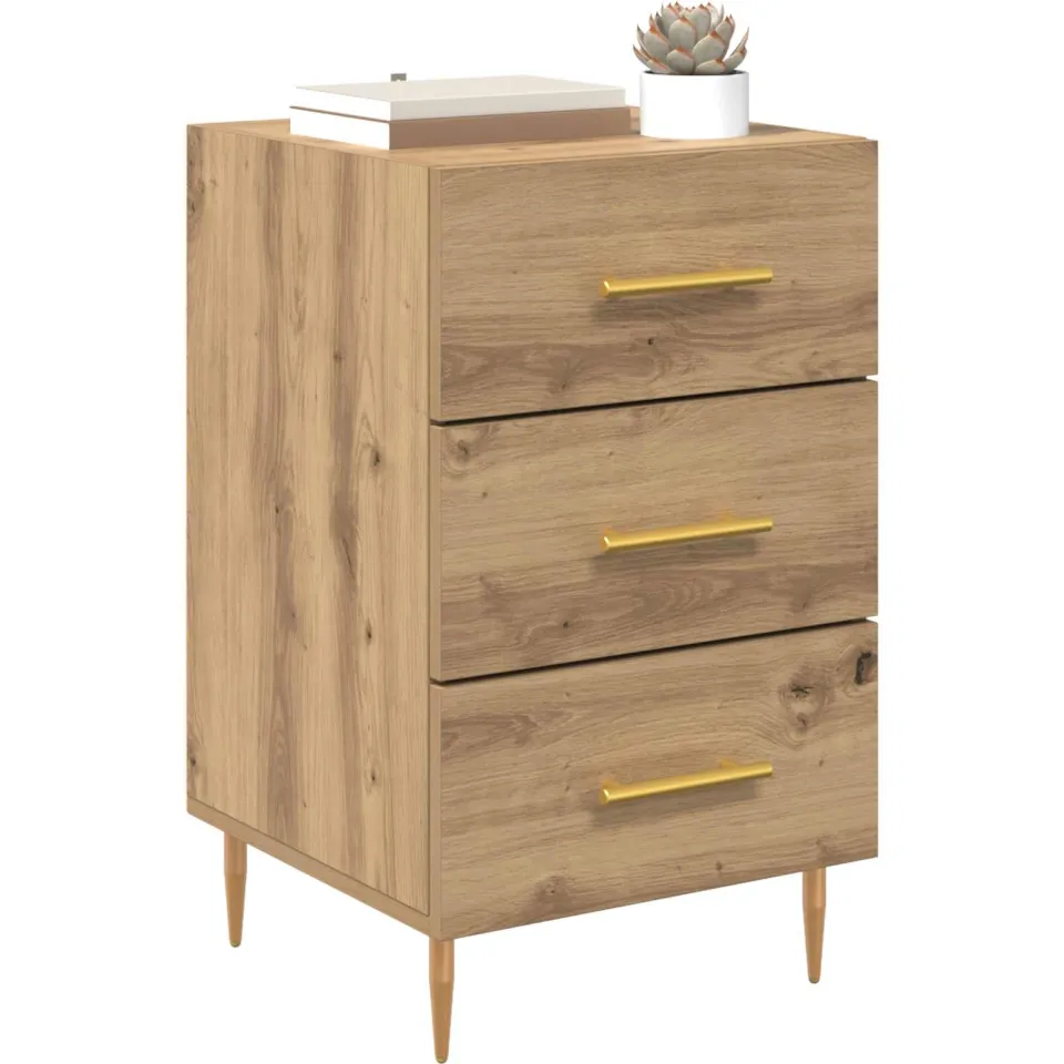 vidaXL Nachtkastje Artisan Eiken 40 x 40 x 66 cm Bewerkt hout Bruin