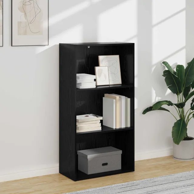 vidaXL Boekenkast 60 x 30 x 114 cm Bewerkt hout Zwart Eiken, foto 2