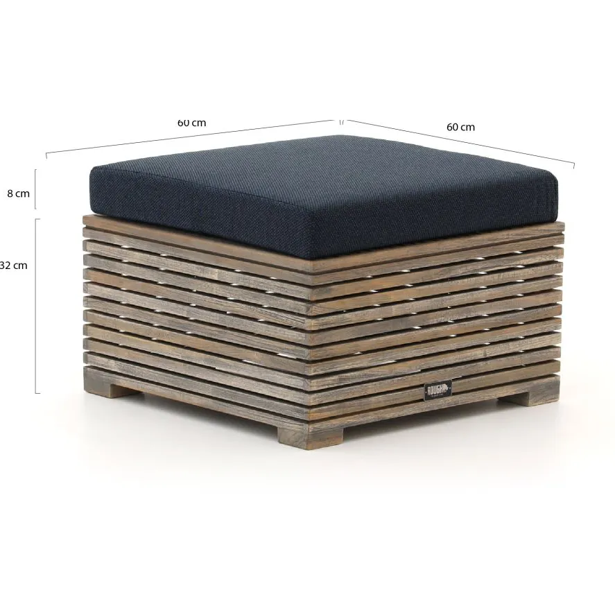 ROUGH Furniture ROUGH-C lounge voetenbank 60x60cm bruin, foto 2
