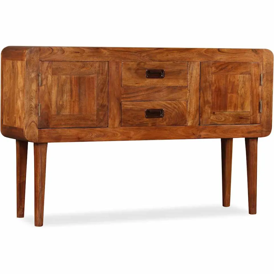 vidaXL Dressoir 120x30x75 cm massief hout met honingafwerking bruin, foto 3