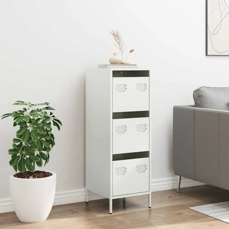 vidaXL Hoge kast 39x35x103,5 cm staal zwart, foto 2