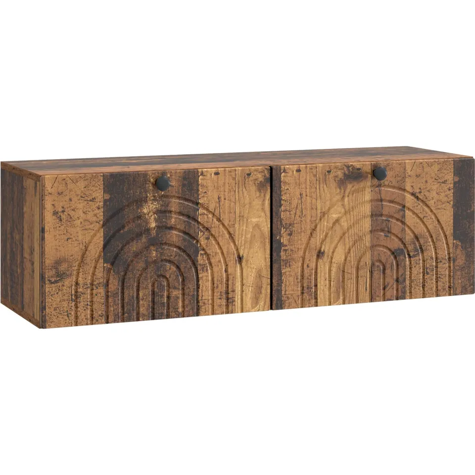 vidaXL Wandbeugel TV-kast Oud hout 98 x 31 x 30 cm Bewerkt hout Bruin