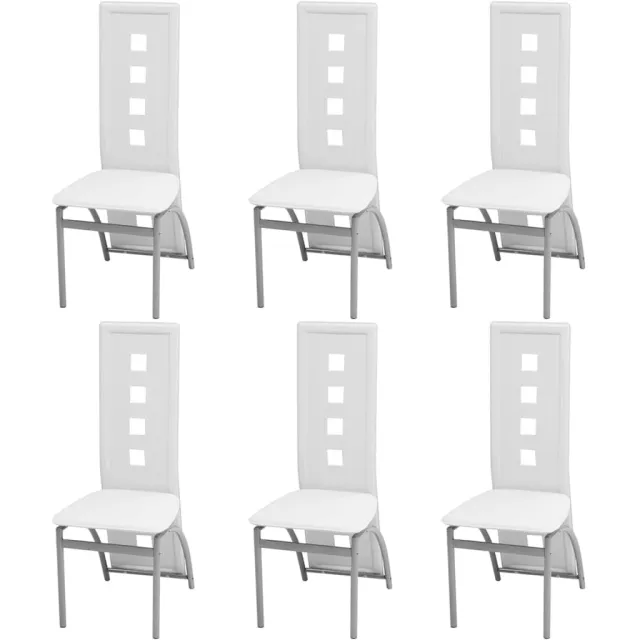 vidaXL Eetkamerstoelen 6 st kunstleer wit