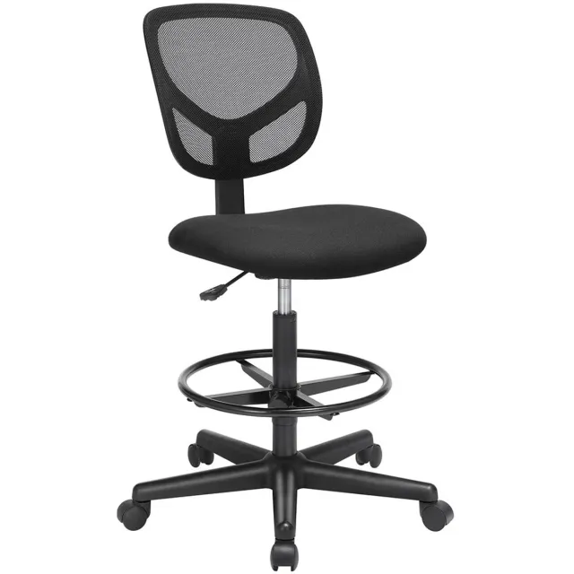 Songmics Bureaustoel – Eenvoudig model – Mesh-bekleding – Zwart