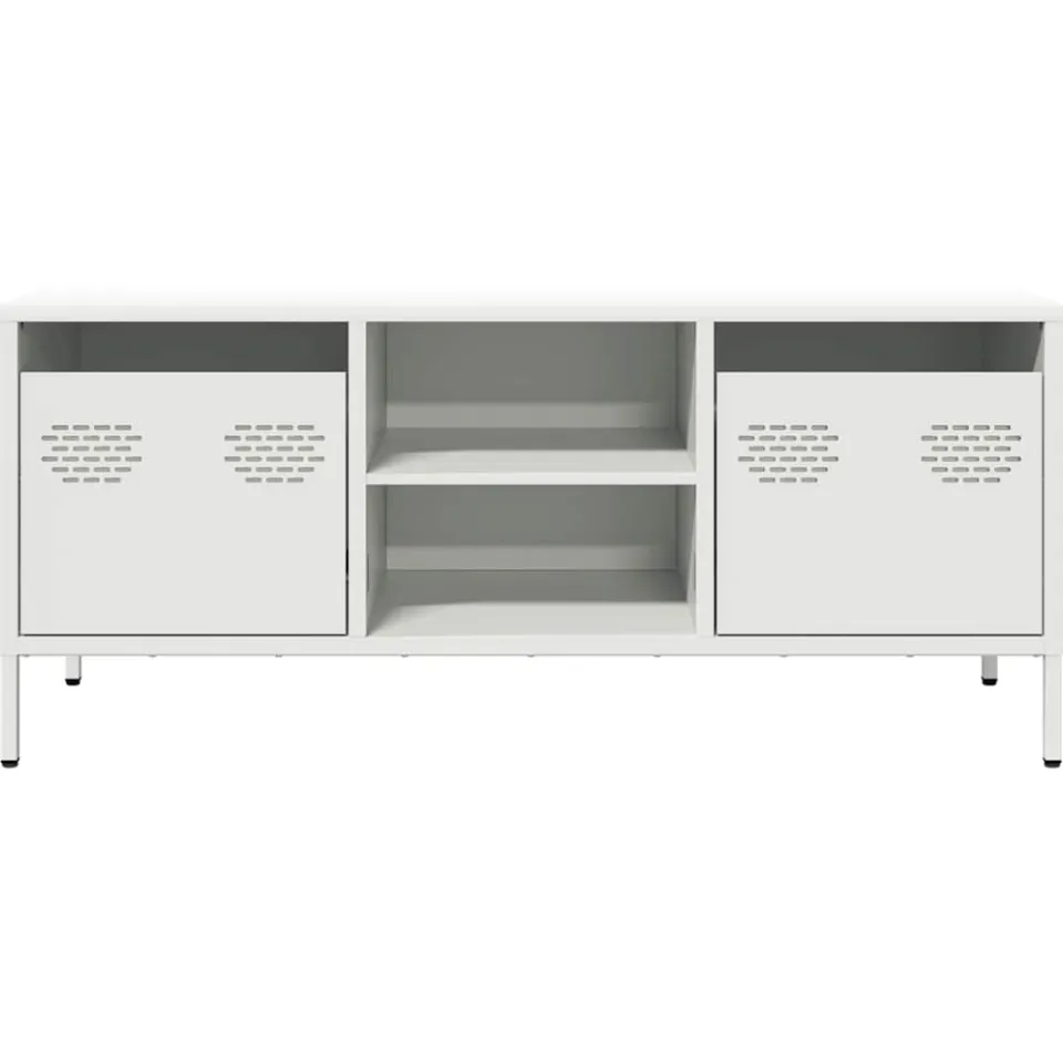 vidaXL Tv-meubel 101,5x39x43,5 cm koudgewalst staal wit, foto 4
