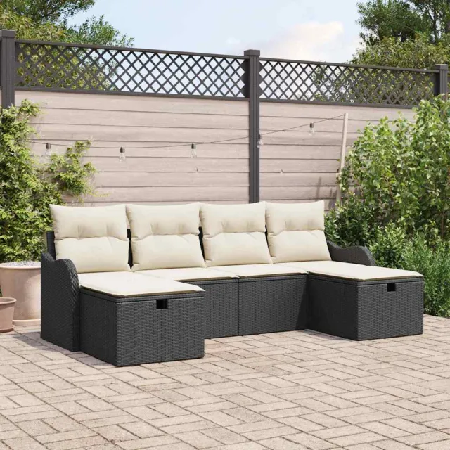 vidaXL Tuin Sofa Set 6 st Zwart poly rattan