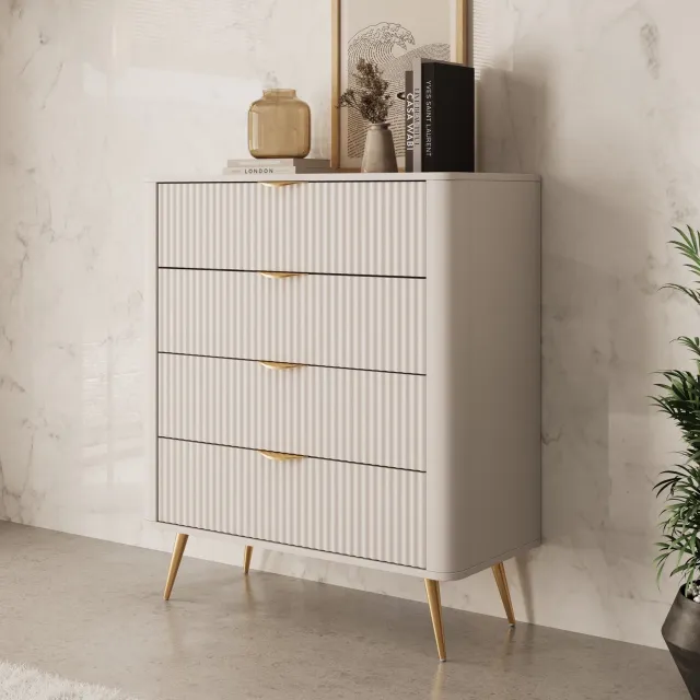 MEUBELLA Lima - Ladekast - Beige - 88x38x101 cm