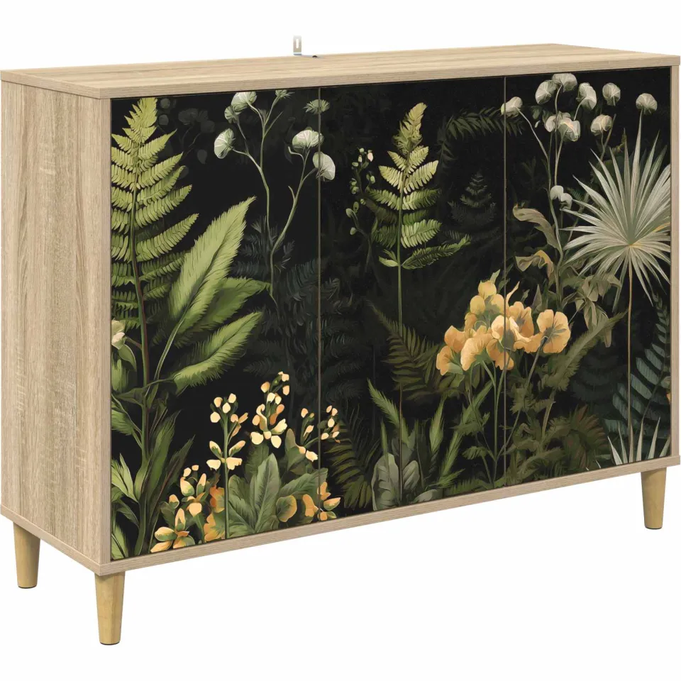 vidaXL Dressoir RHENEN Sonoma 102 x 33 x 75 cm Bewerkt hout bruin, foto 3