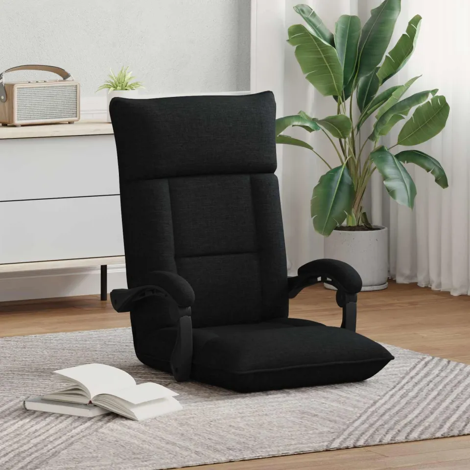 vidaXL Verstelbare vlo stoelen Zwart Stof, foto 3