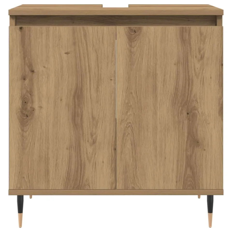 vidaXL Badkamerkast 58x33x60 cm bewerkt hout artisanaal eikenkleurig, foto 4