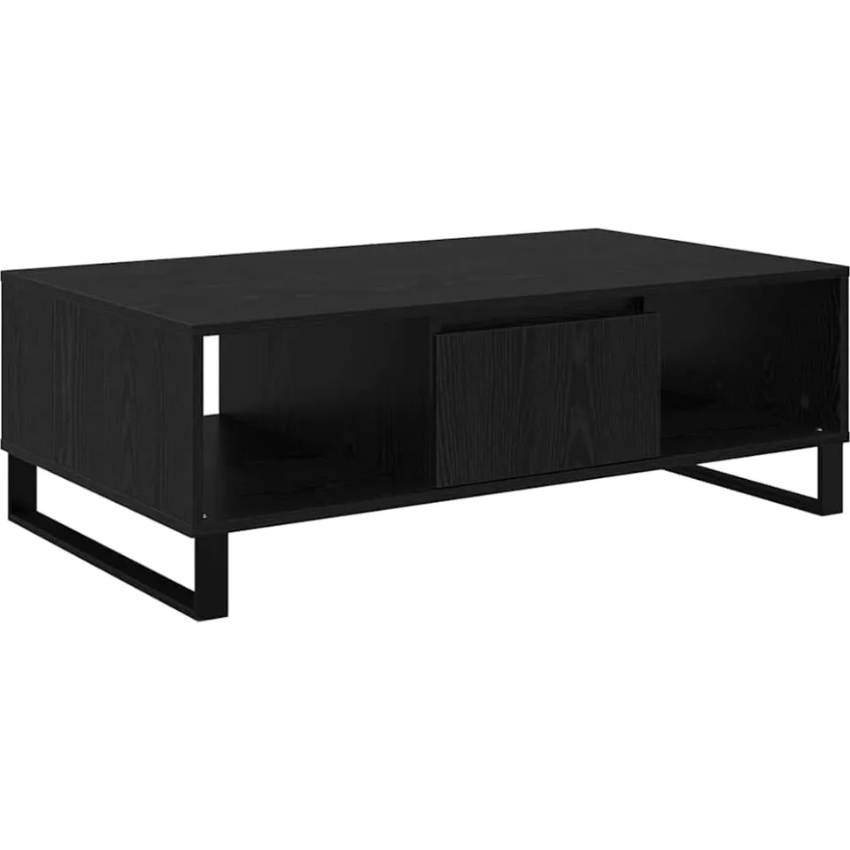 vidaXL Salontafel Zwart Eiken 104 x 60 x 35 cm Bewerkt hout, foto 3
