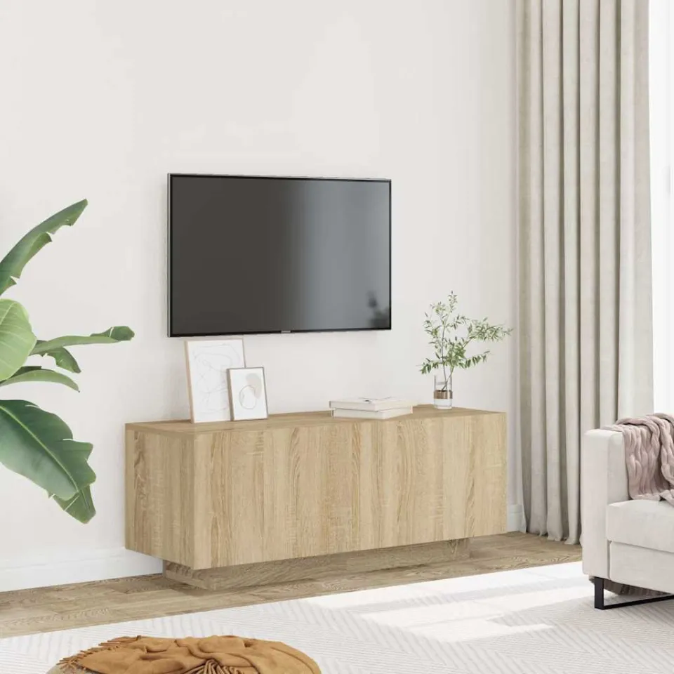 vidaXL Tv-meubel 100x35x40 cm bewerkt hout sonoma eikenkleurig, foto 2