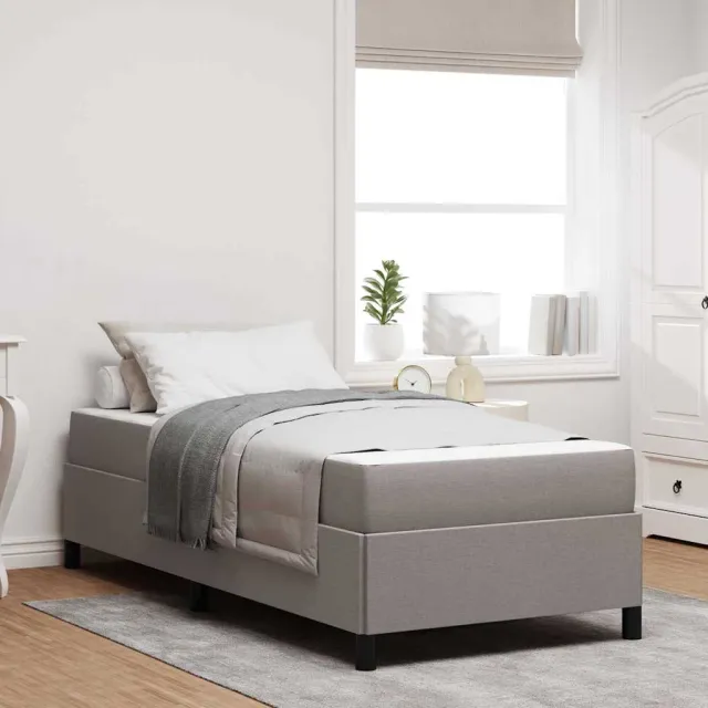 vidaXL Boxspringbed Taupe 90 x 200 cm Stof Crème