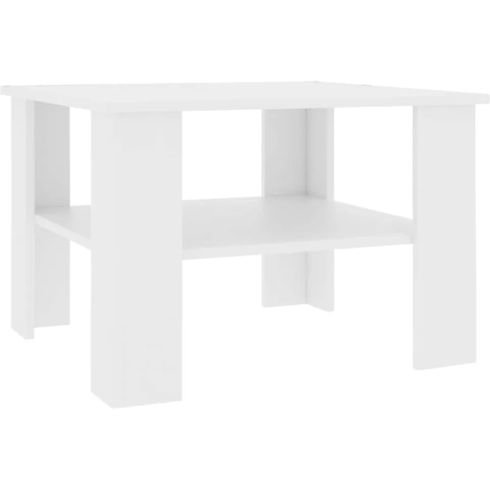 vidaXL Salontafel 60x60x42 cm bewerkt hout wit, foto 3