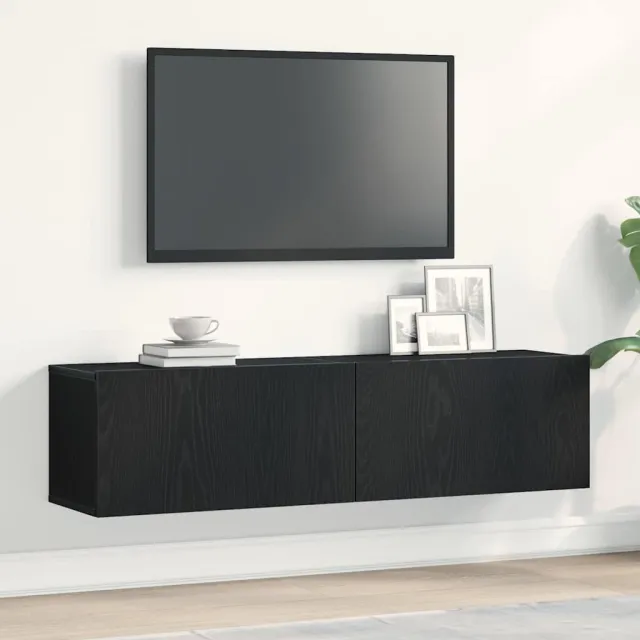 vidaXL Tv-meubel 120x30x30,5 cm spaanplaat zwart eikenkleurig, foto 2