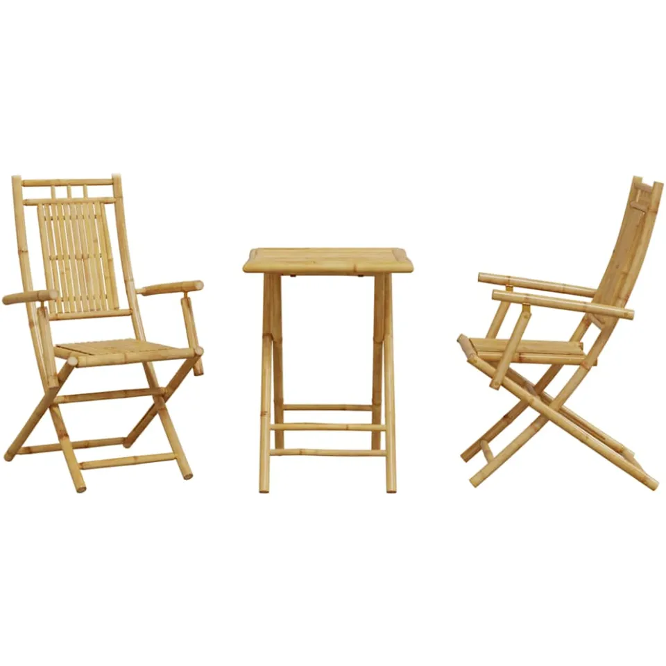 vidaXL 3-delige Bistroset bamboe bruin, foto 4