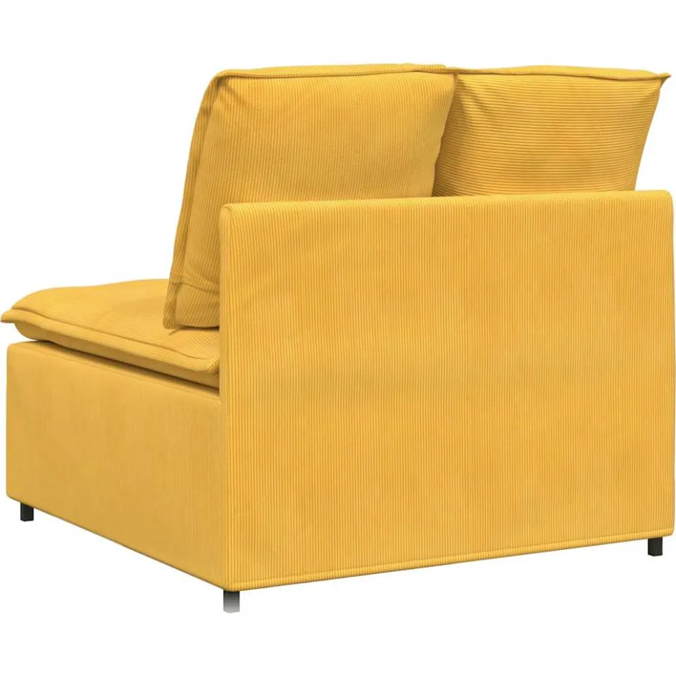 vidaXL Modulaire bank middenmodule met kussens 100 cm lichtgeel geel, foto 4