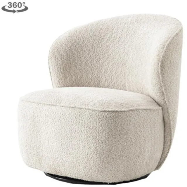 Tower Living Draaifauteuil Belvi - Crème Stof - 79x76x81cm