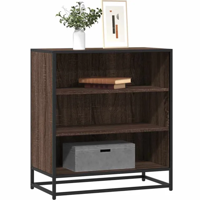 vidaXL Dressoir 68x35x76 cm bewerkt hout en metaal bruin eikenkleur