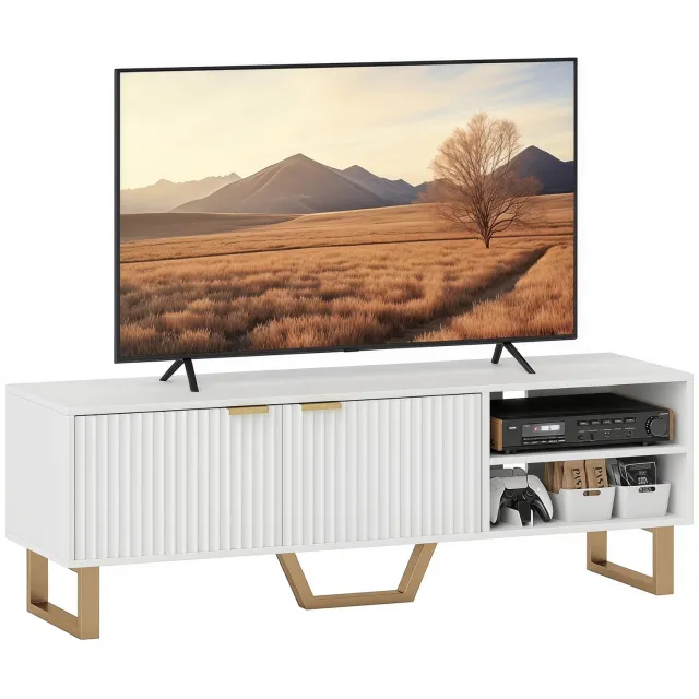 Homcom TV-meubel - Spaanplaat - 140x39x47cm - Wit
