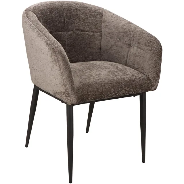 PTMD Eetkamerstoel Jeno - Grijs - 61.5x57.5x76.5cm