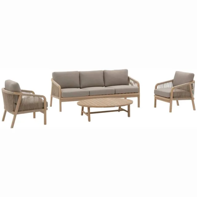 Hespéride Tuinset voor 5 personen van acaciahout PAPOUASIE Beige