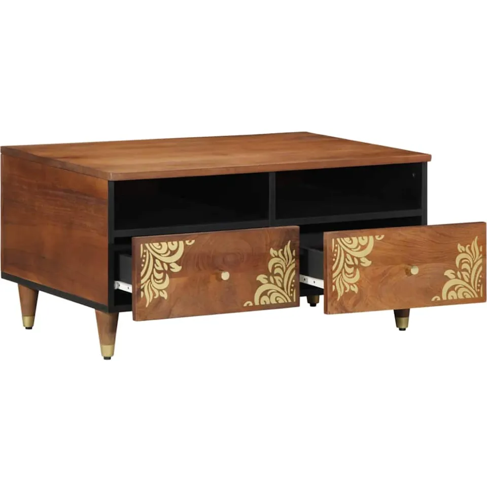 vidaXL Salontafel Honingbruin 80 x 54 x 40 cm Massief Mango Hout bruin, foto 2