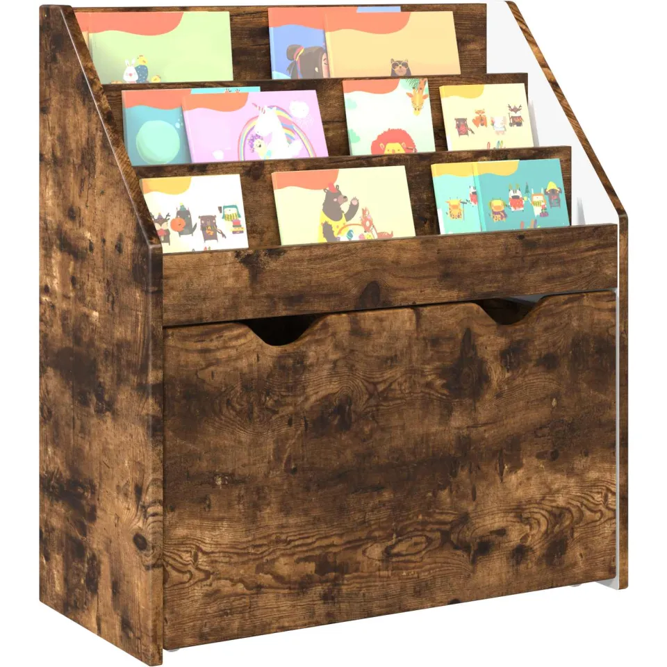 vidaXL Kinderen Boekenkast met lade Gerookt eiken 60 x 29,5 x 69 cm Bruin
