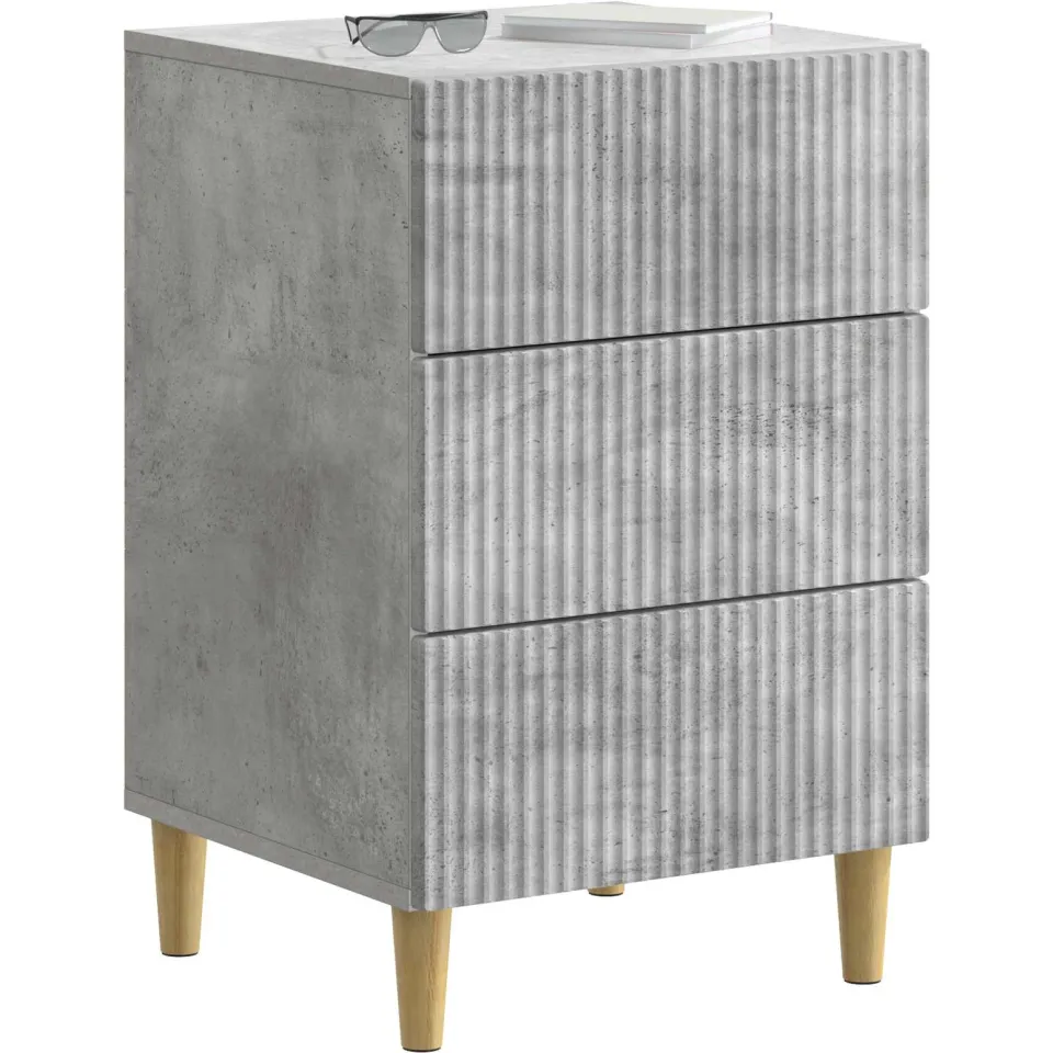 vidaXL Nachtkastje Betongrijs 43 x 41 x 66,5 cm Bewerkt hout