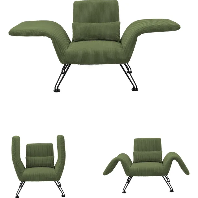 Homemiyn Vleugelstoel Groen – Comfortabele Fauteuil met Hoge Rugleuning, Dikke Zitting en Omhullend Design, Relaxstoel voor Woonkamer, Slaapkamer en Leeshoek green