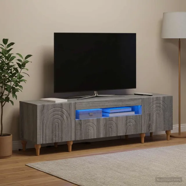 vidaXL LED tv-meubel ALKMAAR 153 x 35 x 43 cm Grijs Sonoma, foto 2
