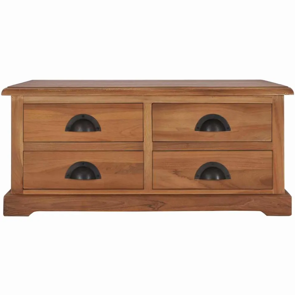 vidaXL Salontafel 68x68x30 cm massief teakhout bruin, foto 2