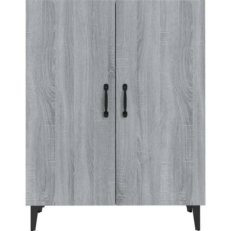 vidaXL Dressoir 70x34x90 cm bewerkt hout grijs sonoma eikenkleurig, foto 4