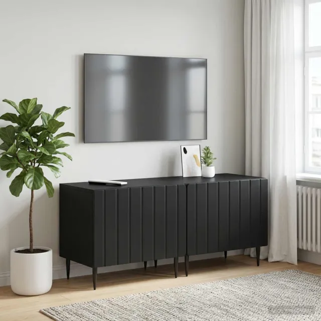 vidaXL Tv-meubel Zwart Bewerkt hout, foto 2