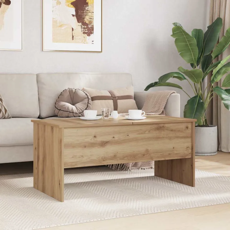 vidaXL Salontafel Artisan Eiken 102 x 50,5 x 46,5 cm Bewerkt hout, foto 3